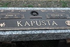 Kapusta - Bronze  Memorials, Monuments, Plagues for grave markers in Cleveland Ohio