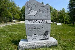 Upright Cemetery Monuments Gravestones Memorials Makers in Cleveland, Ohio-Tekavec