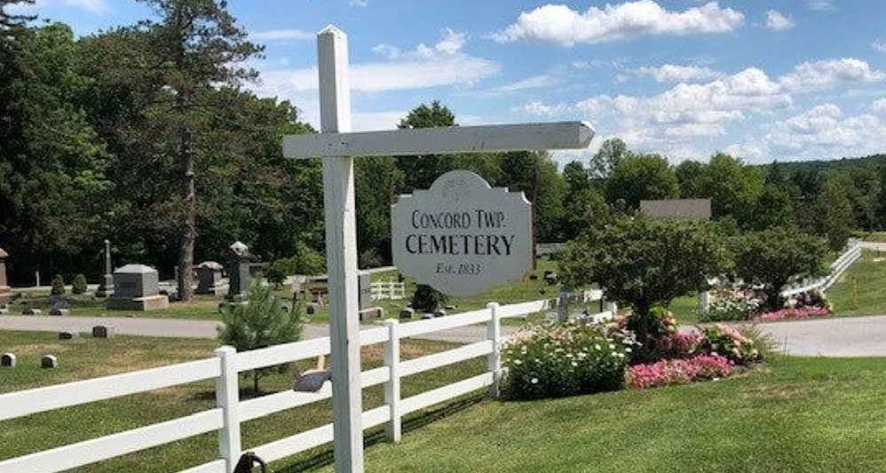 photo of entrance to Concord Township Cemetery in Concord, Ohio