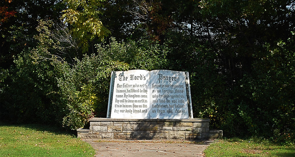 photo of granite bible monument at Elmhurst Park Cemetery in Avon Ohio
