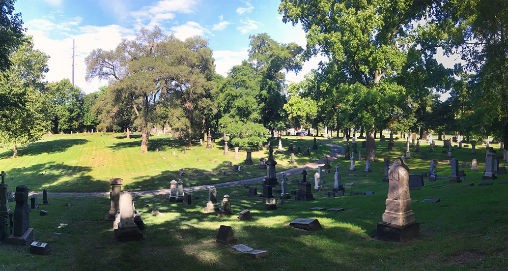 photo of gravesites at St. Joseph's Cemetery in Cleveland, Ohio